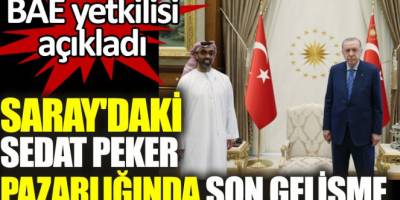 Saray'daki Sedat Peker pazarlığında son gelişme. BAE yetkilisi açıkladı