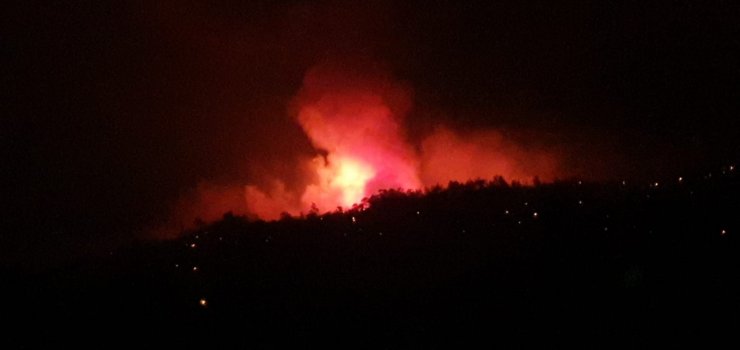 Aydın'ın Çine ilçesinde yangın bölgesi drone ile görüntülendi