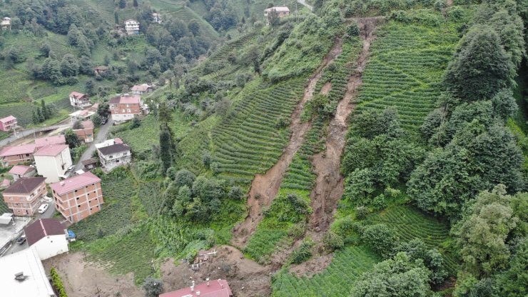 Rize’de Etkili Olan Yağışlar Sebebiyle Bazı Evler Tahliye Edildi.